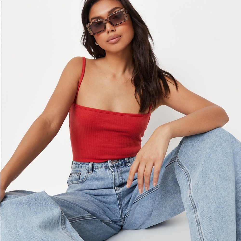 MISSGUIDED | Ribbed Spaghetti Strap Bodysuit
